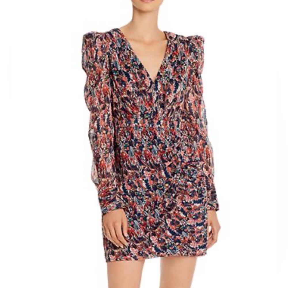 Aqua puff sleeves dress